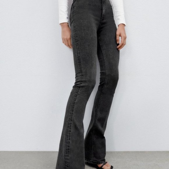 NWT ZARA Flared Skinny Jeggings White - Picture 3 of 5